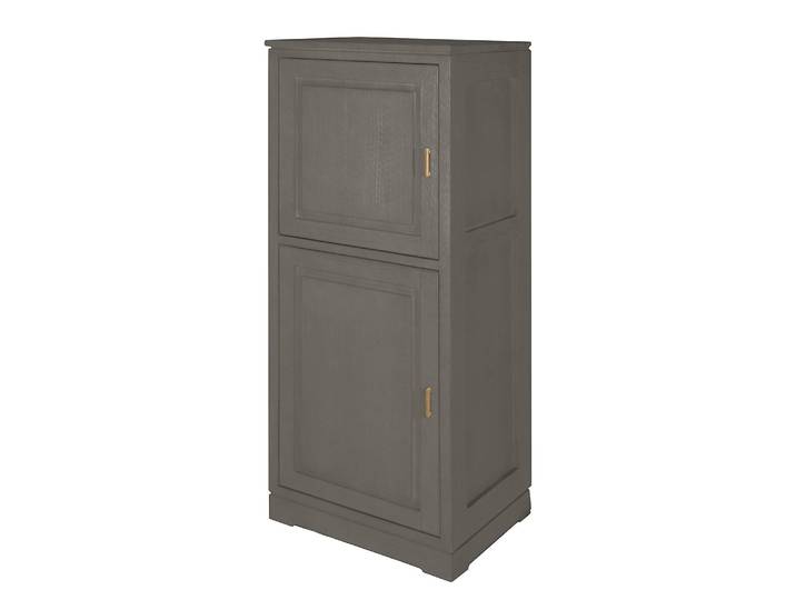 Highboard Glatt 59 x 142 x 46cm Türanschlag links Grau/Grau
