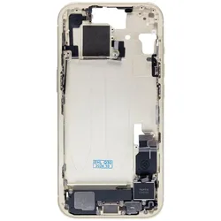 Clappio Mittelgehäuse für iPhone 15 (Abdeckung), Mobilgerät Ersatzteile, Grau, Gelb