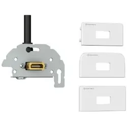Kindermann 7456000582 HDMI Schwarz (0.03 m), Videokabel, Weiss, Schwarz, Silber