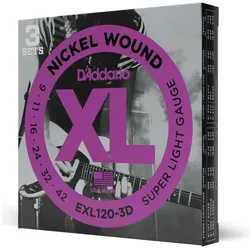 D'Addario Exl120-3d (6x, E-Gitarre, 0.04"), Saiten