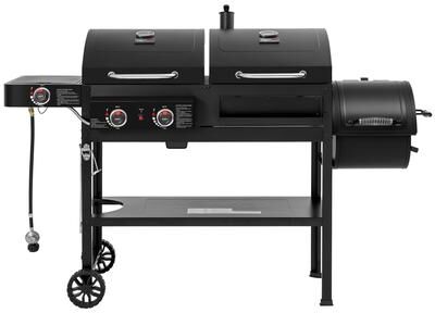 Royal Gourmet 2-Burner Gas and Charcoal Combo Grill with Offset Smoker, 34,000 BTU, Outdoor Backyard BBQ