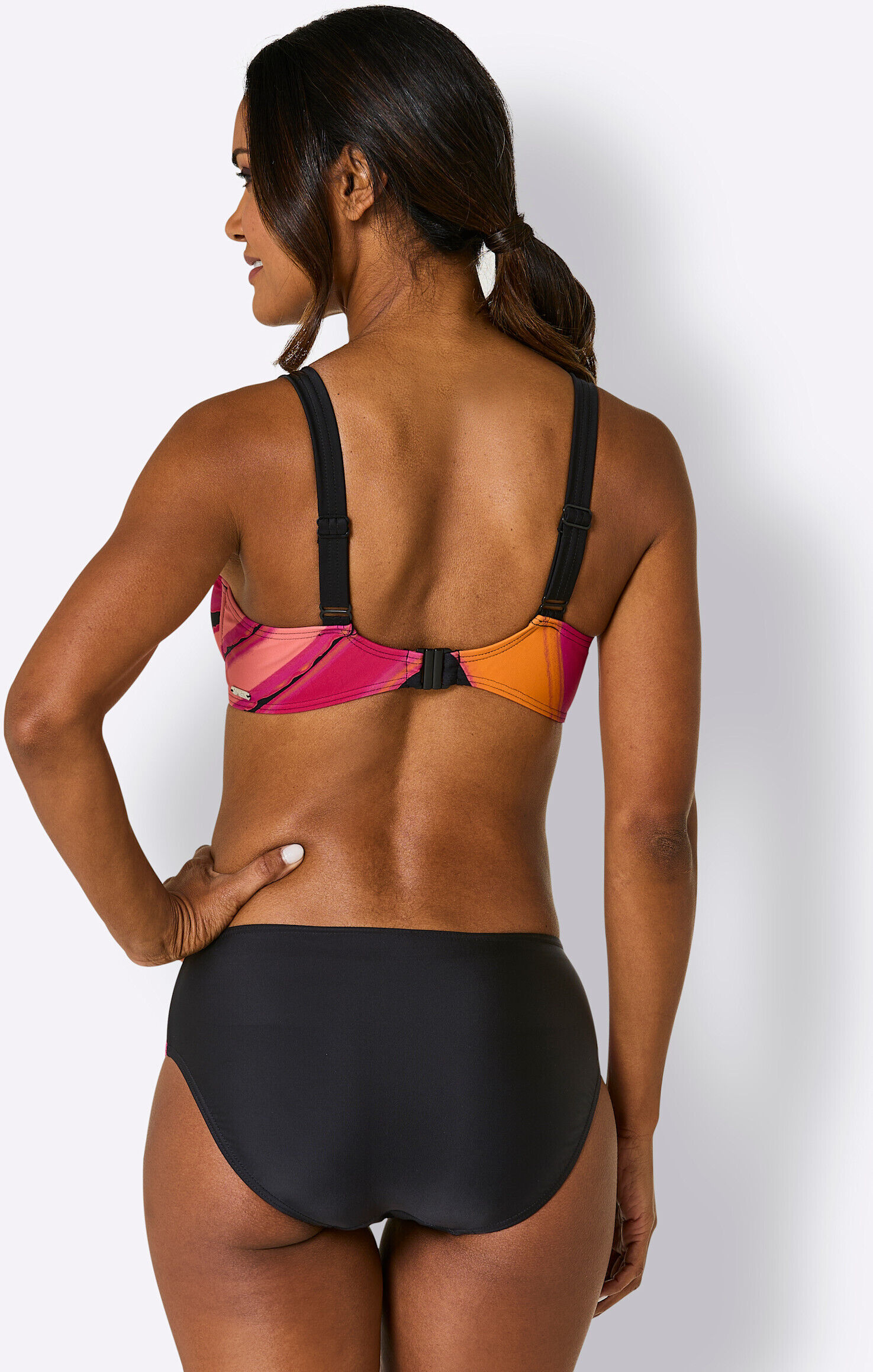 Bügel-Bikini WITT "Bikini Bikini", Damen, Gr. 50, Cup B, bunt (schwarz, orange), Modisch, Bikini-Sets Bügel-Bikini
