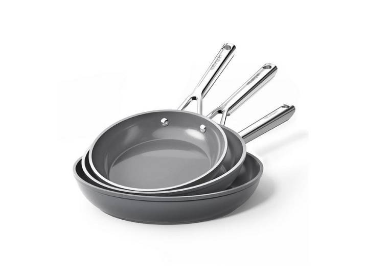 LuxusKollektion Pfannen-Set Pfannenset Keramik Induktion 20-28cm Grau