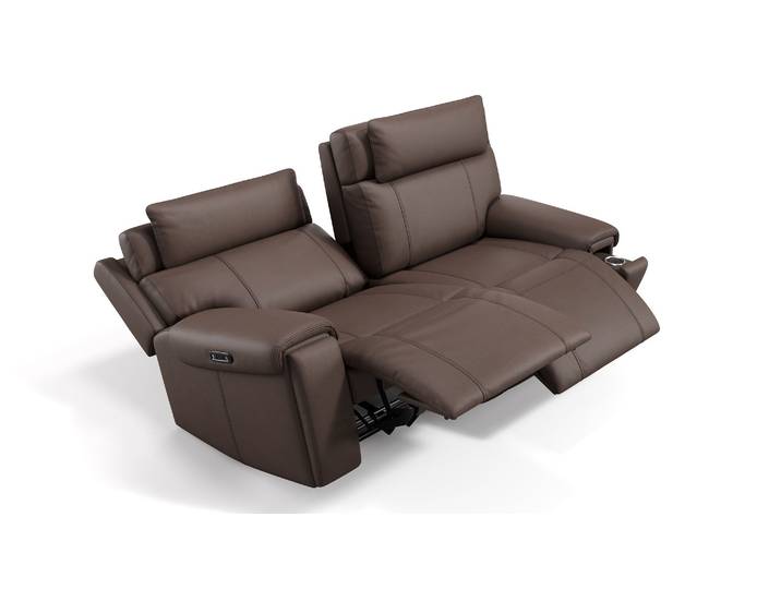 Elektrische Ledercouch 2-Sitzer ARDEA Liegesofa Relaxcouch motorisch