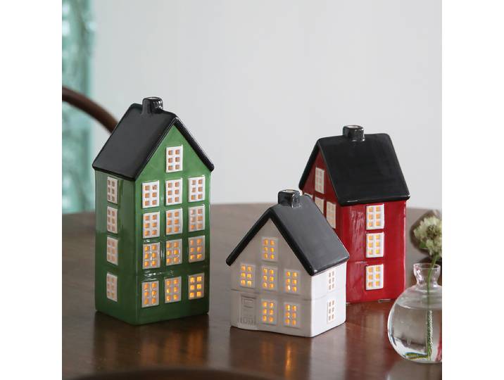 Dekoartikel Portree 9 x 25 x 11cm Rot/Grün/Weiß/Weiß/Grün/Rot