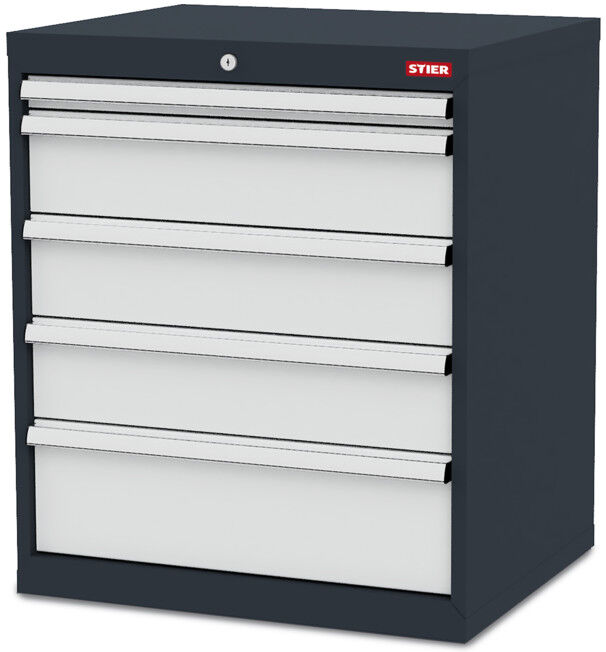Armoire à tiroirs STIER, avec 5 tiroirs lxPxH 700x575x820 mm (902617)