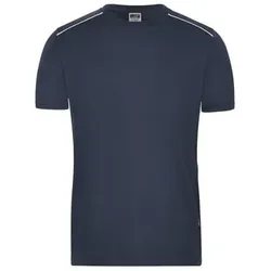 Herren Workwear T-Shirt Materialmix JN890, navy-blau, Größe L - navy - L