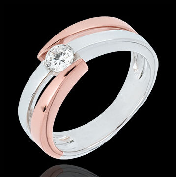 Edenly SolitÃ¤r Ring Kostbarer Kokon - RosÃ© Gold und WeiÃŸgold - 0. 25 Karat -