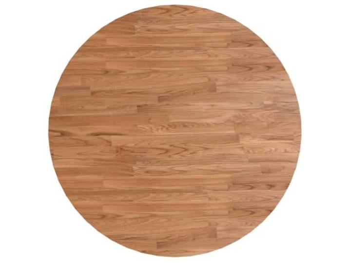 Runde Tischplatte Eiche Hellbraun Ø80x1,5cm Massivholz für Tisch Massivholz Eiche Mittelbraun lackiert gebrauchsfertig rustikal für Café, Hotel, Restaurant