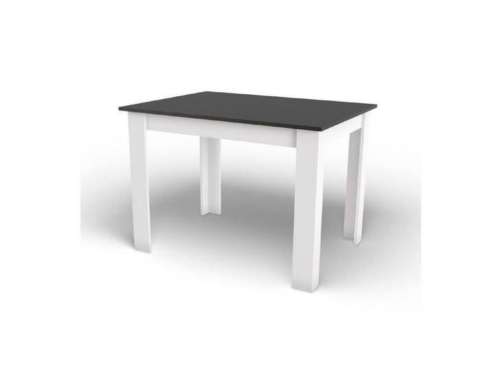 Home Collective Esstisch Küchentisch, Platte aus Eiche, Holztisch (Perfekt für Küche, Esszimmer, Wohnzimmer), 120x80 cm hergestellt aus Möbelplatte mit PVC-Furnier schwarz weiß