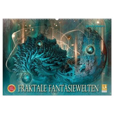 Fraktale Fantasiewelten (Wandkalender 2026 DIN A2 quer), CALVENDO Monatskalender