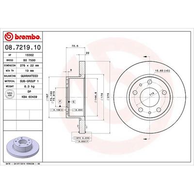 Brembo 1x Bremsscheibe [Hersteller-Nr. 08.7219.10] für Iveco