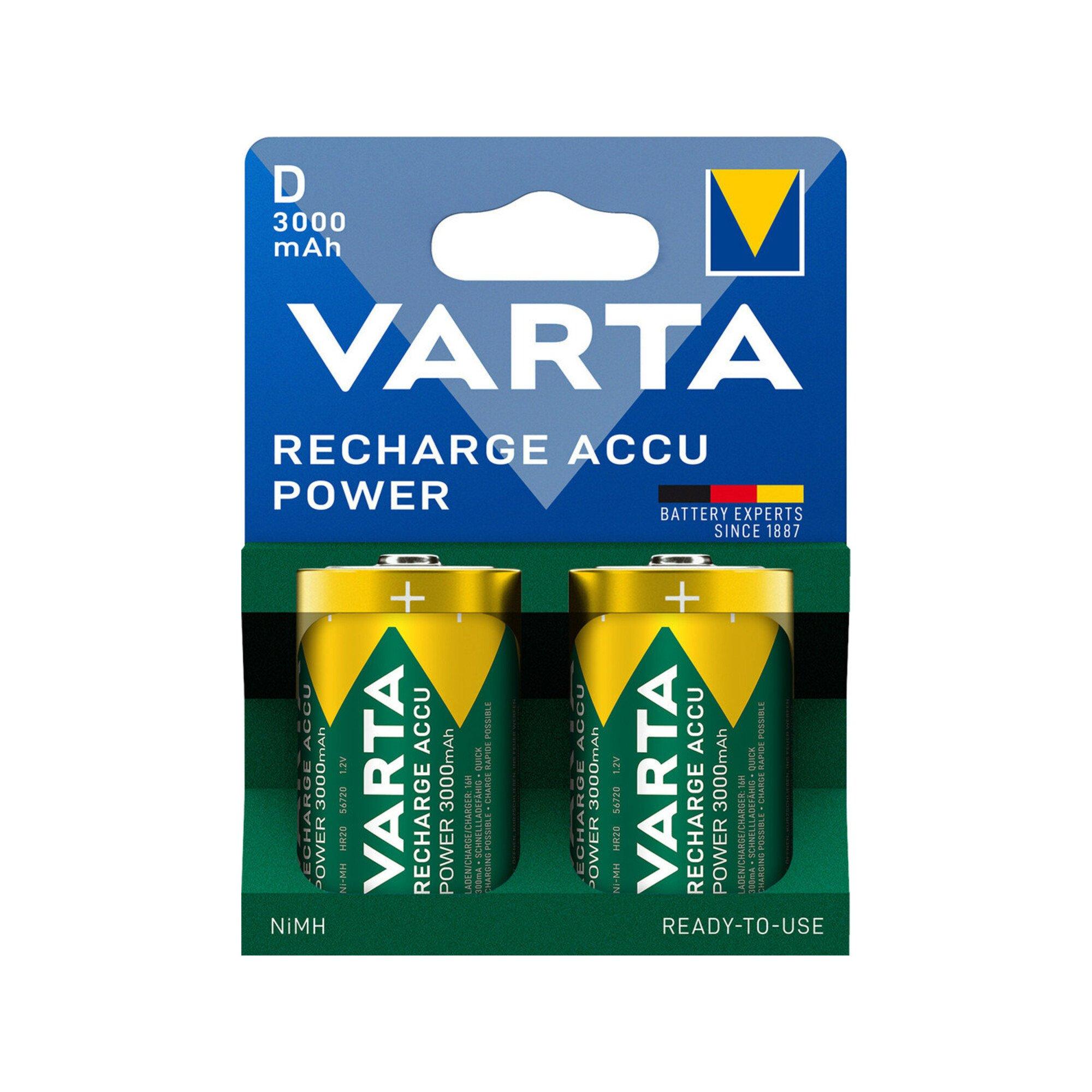 Varta Akku RECH.ACCU D 2er Blister NiMH Kapazität 3000 mAh (56720101412)