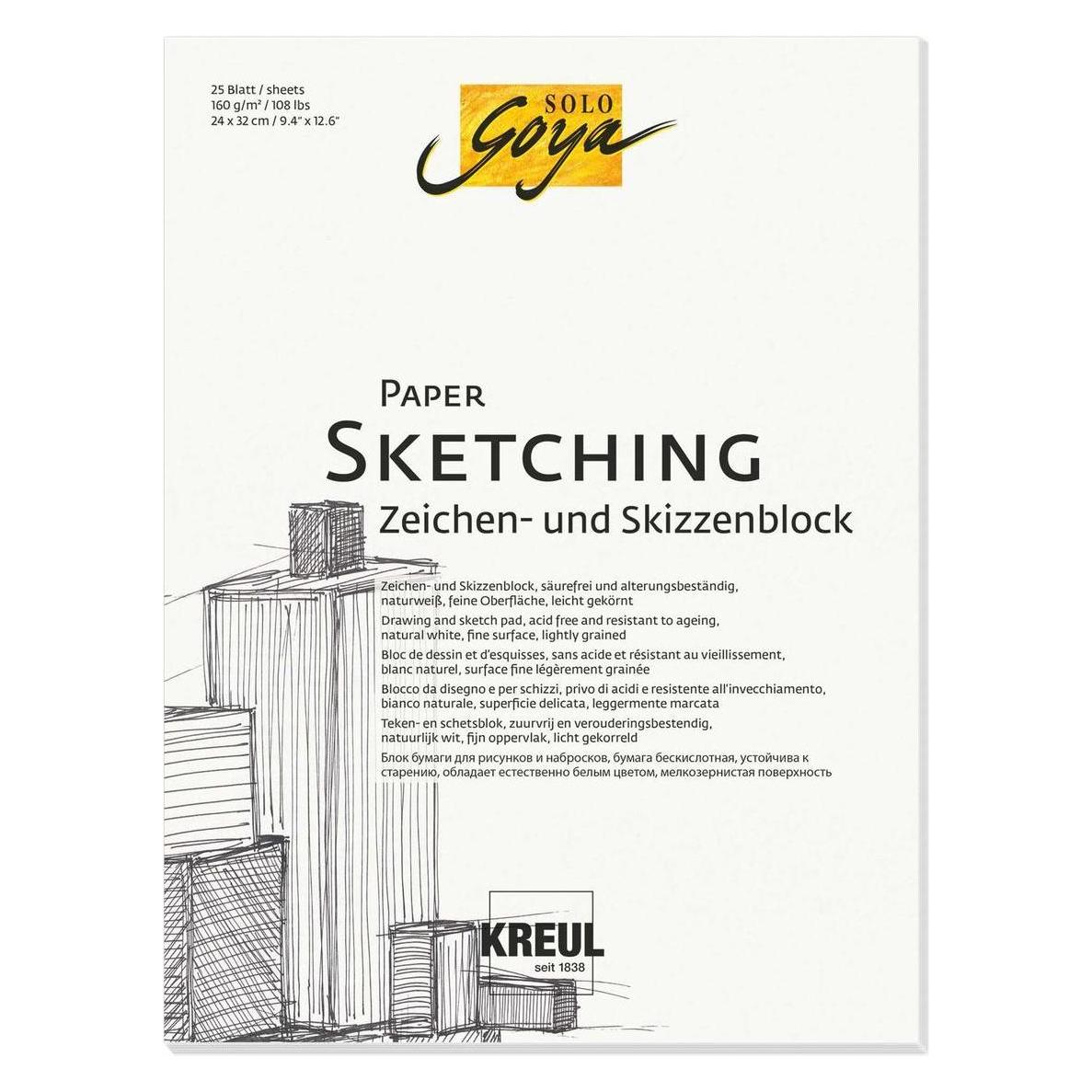 Kreul Knstlerblock SOLO Goya Paper Sketching, 240 x 320 mm (24 x 32 cm, Blanko) (68001)