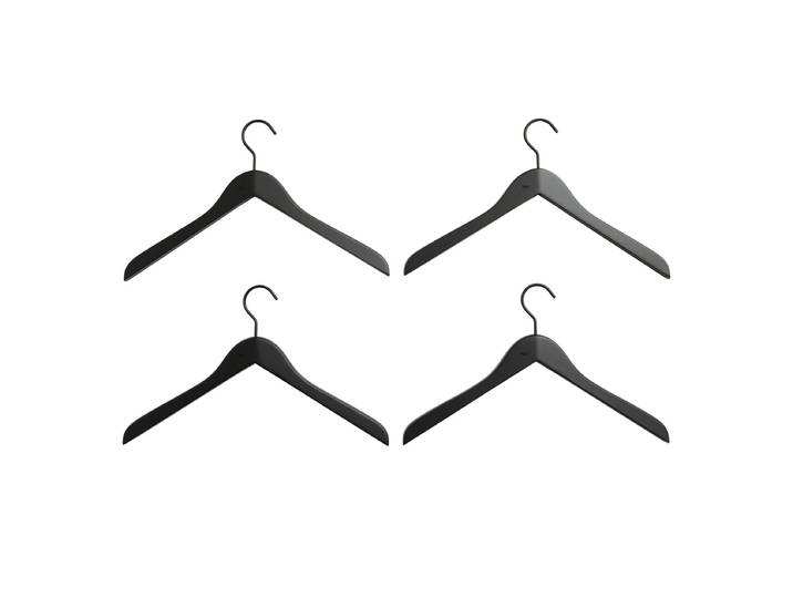 HAY - Smooth Coat Kleiderbügel slim, schwarz (4er-Set)