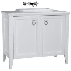 VitrA Valarte Einbauwaschtisch-Möbel-Set 62171 98 x 52 x 87,5 cm, 2 Türen, Korpus weiß matt/Waschtisch weiß hochglanz