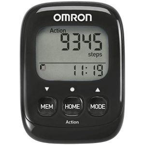 OMRON Schrittzähler Walking Style IV HJ-325-EBK schwarz, 3D-Sensor, Uhr und 7-Tage-Speicherfunktion