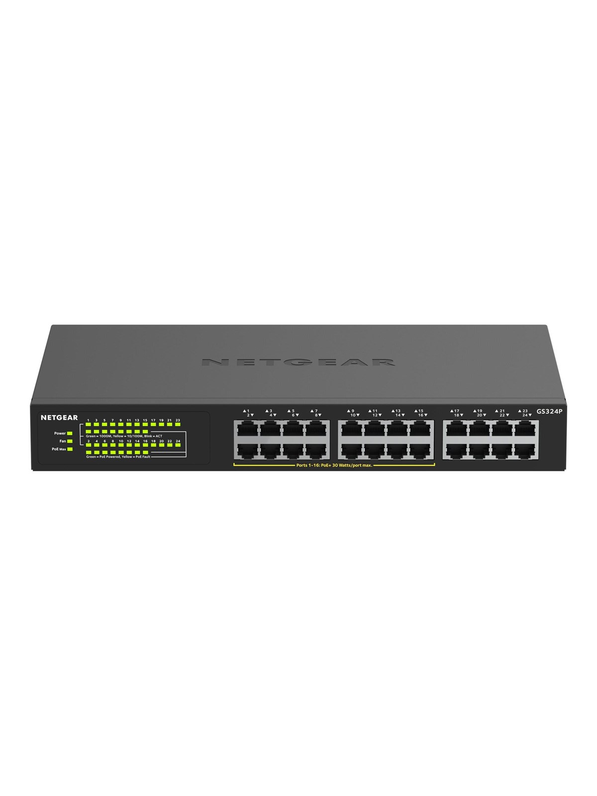 Netgear GS324P 24-Port Gigabit Ethernet Unmanaged Switch with 16-Ports PoE+ (190W)