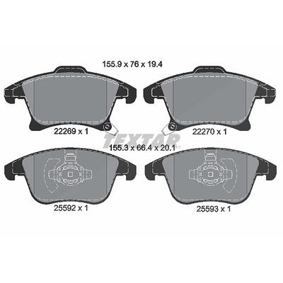 Textar Bremsbelagsatz, Scheibenbremse [Hersteller-Nr. 2226901] für Ford