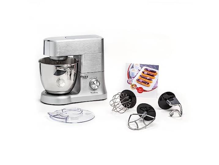 Moulinex Masterchef QA810D Planetary Knetmaschine, 6,7 Liter, Küchenmaschine mit Schneebesen, Schneebesen, Knethaken, 1500 W, 8 Geschwindigkeitsstufen