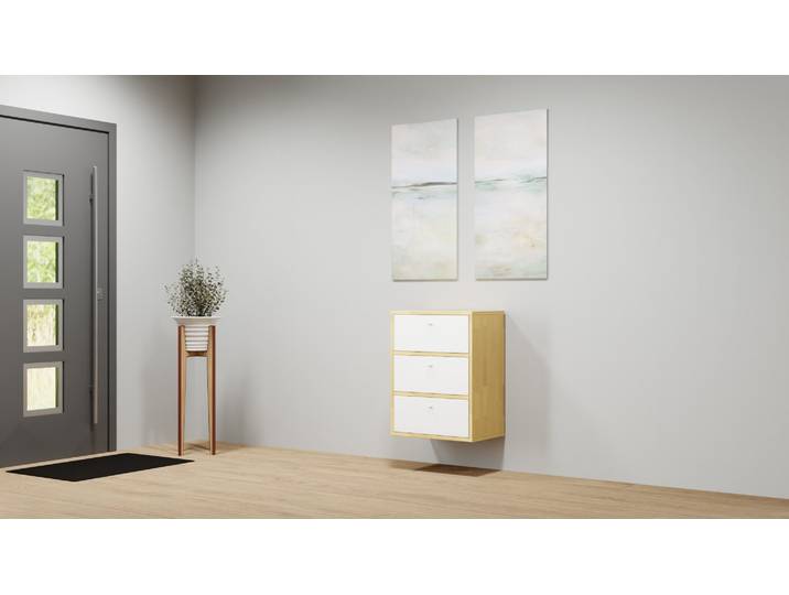 Hängesideboard mit Schubladen – kostenlose Holzmuster Buche Natur geölt