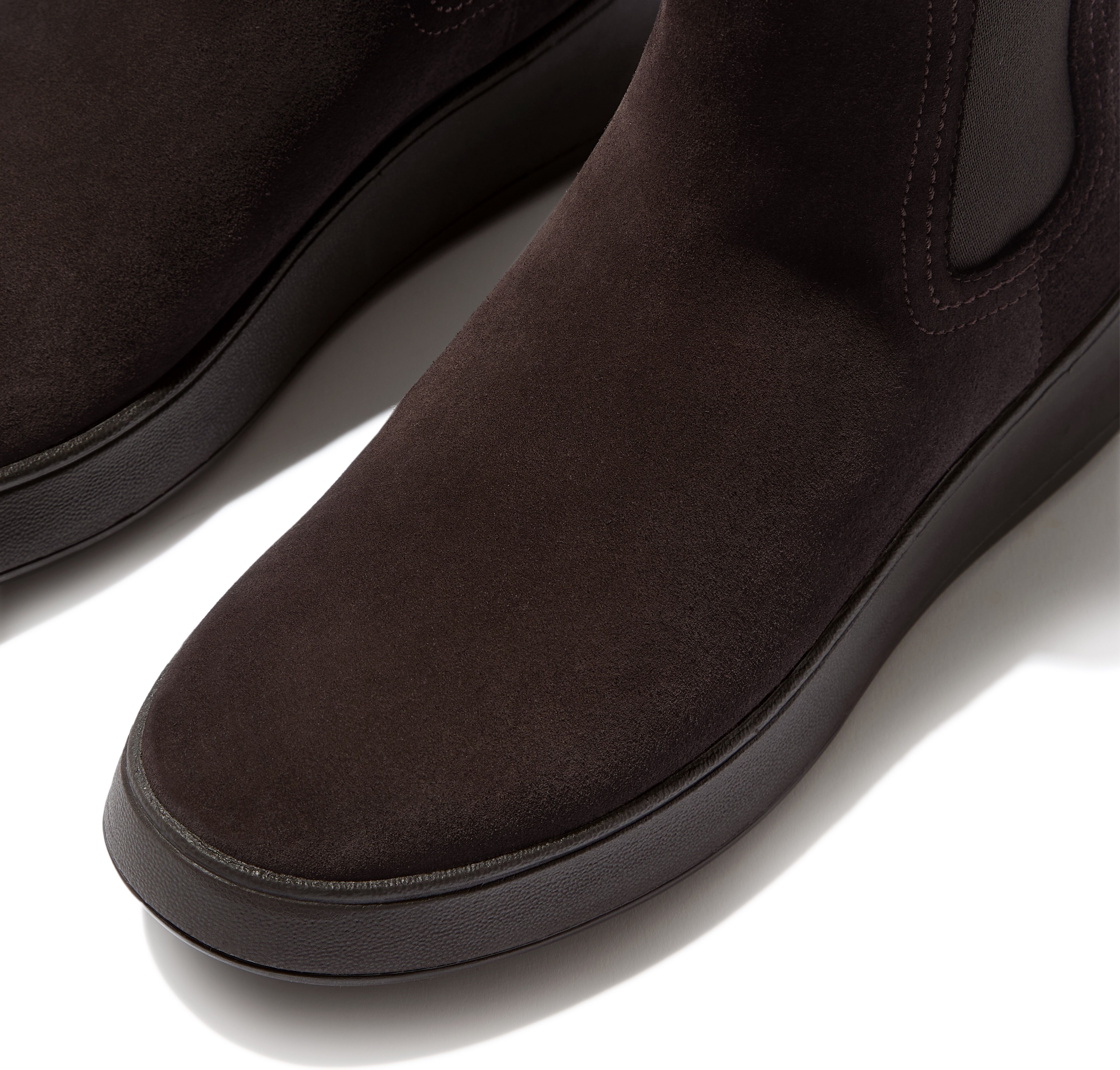 Plateaustiefelette FITFLOP "F-MODE", Damen, Gr. 37, wärmend, braun (dunkelbraun), Veloursleder, Schuhe Plateaustiefelette, Boots, Chunky Boot mit Plateausohle