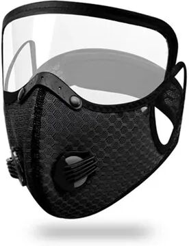 Daily Deals Depot Cycling Face Mask With Goggles & Carbon Filter Protection black