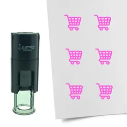 CombiCraft Selbstfärbender Stempel 'Einkaufswagen' in der Farbe Pink, Ø10mm