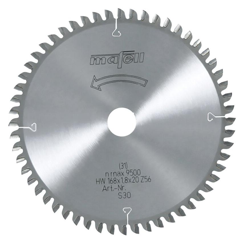 Mafell HM-Blatt - 168 x 20 Z 56 WZ - für KSS 50 & K 55 für Querschnitte im Holz (092482)