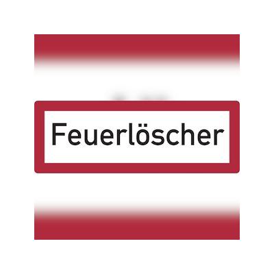 Feuerwehrschild, Feuerlöscher - DIN 4066 - 210x74x0.45 mm Aluminium geprägt