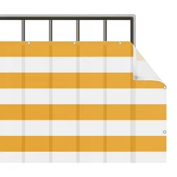 BALKON SICHTSCHUTZ Querstreifen in Warmem Gelb 100/90 cm