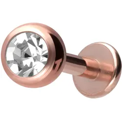 Titan Labret mit Innengewinde KRISTALL