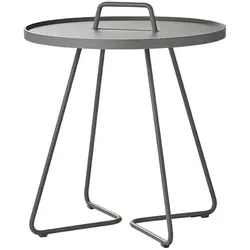 Beistelltische On-the-move Cane-line hellgrau, Designer Christina Strand, Niels Hvass, 52x60x52 cm