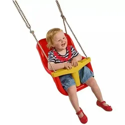 DeLux Babywippe - Rot-Gelb