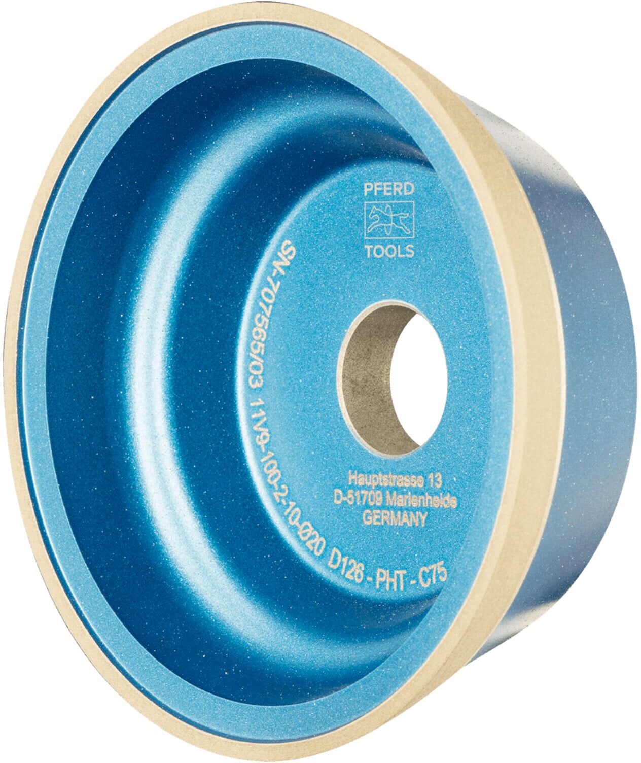 PFERD TOOLS Diamant-Schleifscheibe Kunstharz 11V9 PHT 125 mm D126 (mittel) Trockenschliff (68611021)