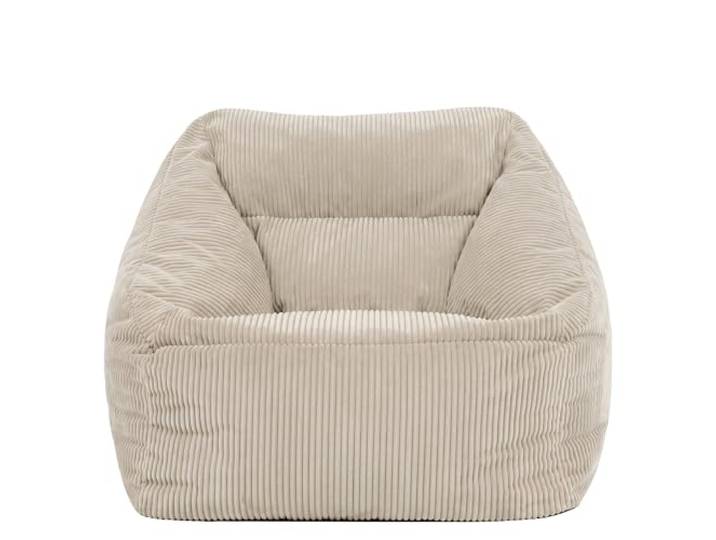 Icon Natalia Sitzsack Sessel für Erwachsene mit Füllung, Beige In Deutschland Hergestellt, Sitzsack Erwachsene, Flauschiger Cord Stoff, Riesen Sitzsack Cord für Wohnzimmer und Schlafzimmer