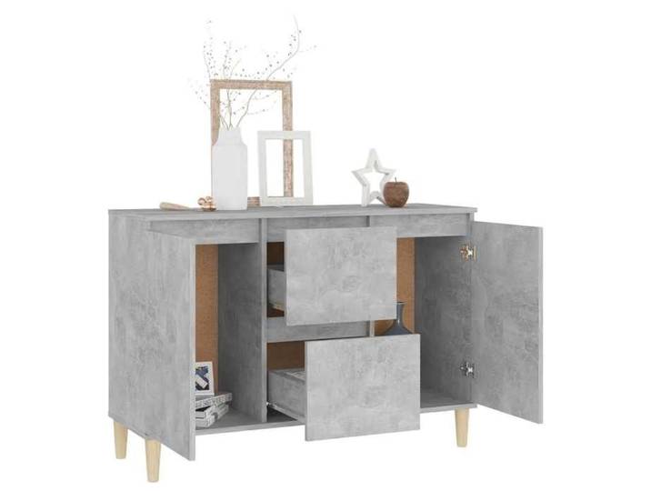 Printemps 2026 Soldes Commode salon - armoire à tiroirs - Gris Buffet de rangement gris béton 101x35x70 cm bois d'ingénierie 2_5186