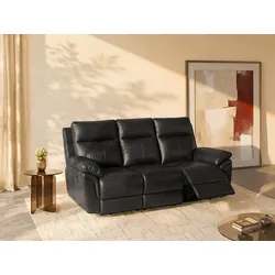 Relaxsofa 3-Sitzer - Büffelleder - Schwarz - PAKITA