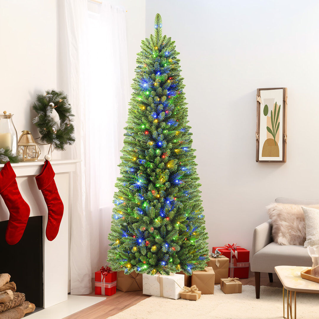 The Seasonal Aisle Lighted Artificial Christmas Tree Green 6'