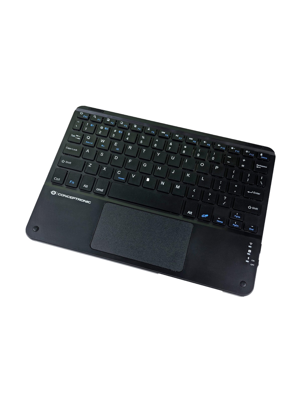 Conceptronic TOBIN01BUS - keyboard - 10" - with touchpad LED indicator - QWERTY - US International - black Input Device - Tastatur - Universal - Schwarz