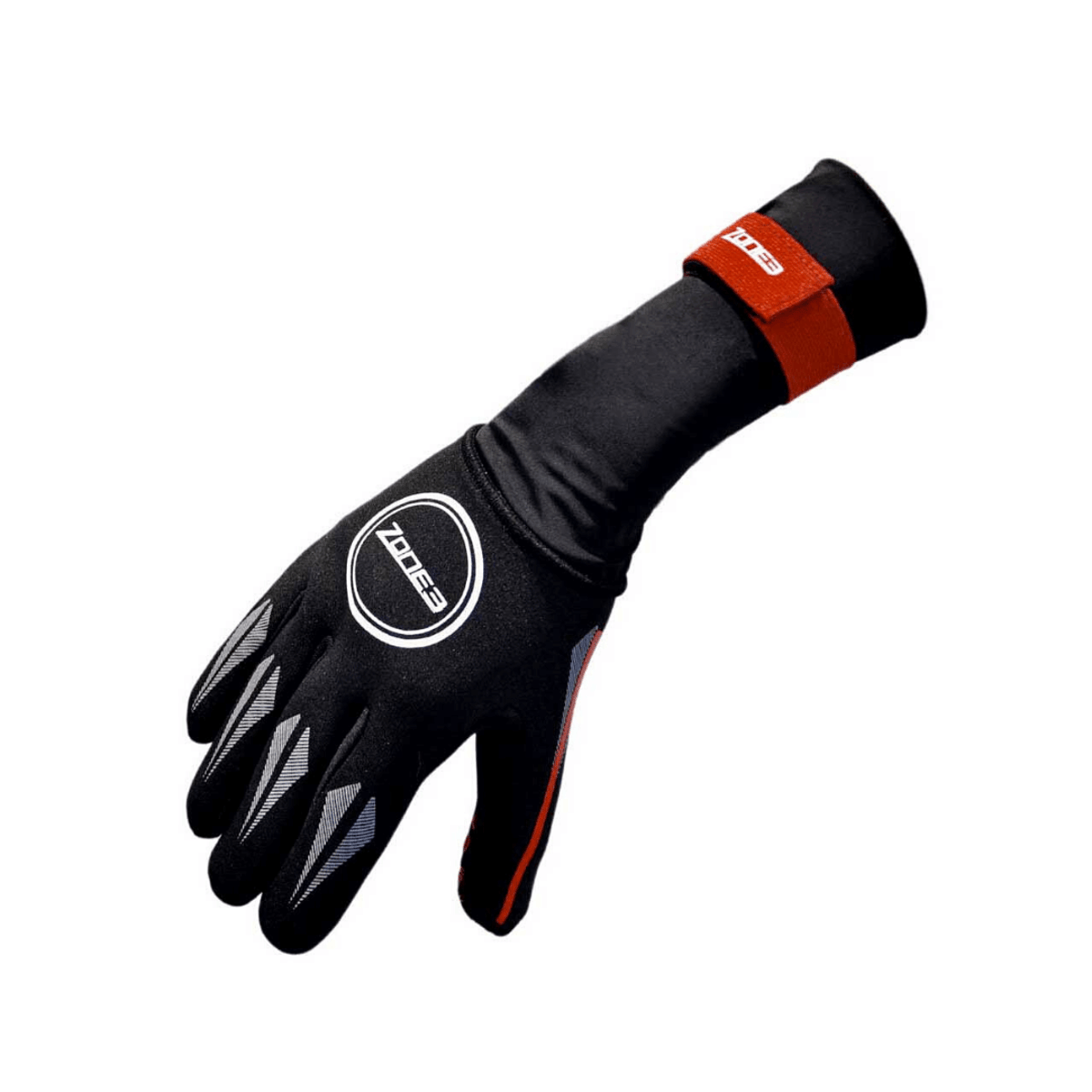 Luvas Zone3 de Natação Preto Vermelho, Tamanho L Unisex
