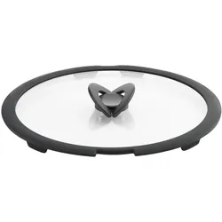 Lagostina Ingenio - Glasdeckel ¥ 28cm, Zubehör Kochgeschirr, Transparent, Schwarz