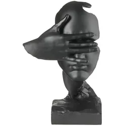 HOME STORY Deko Skulptur Gesicht   , schwarz , Polyresin (Kunstharz) , Maße (cm): B: 12 H: 19 T: 9.0
