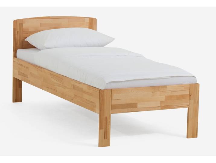 Holzbett massiv Jasmine , Kernbuche geölt , 100x220 , Kopfteil 2 ohne Fußteil
