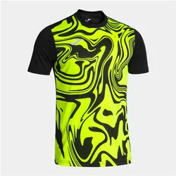 Joma, Herren, Sportshirt, Camiseta Manga Corta Löwe T-Shirt (M), Schwarz, Gelb, M
