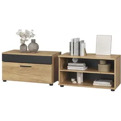 Vicco, Wohnwand, Wohnzimmerschränke Berno, Goldkraft Eiche/Anthrazit, 2 Teile (70.80 x 35.30 x 38.90 cm)