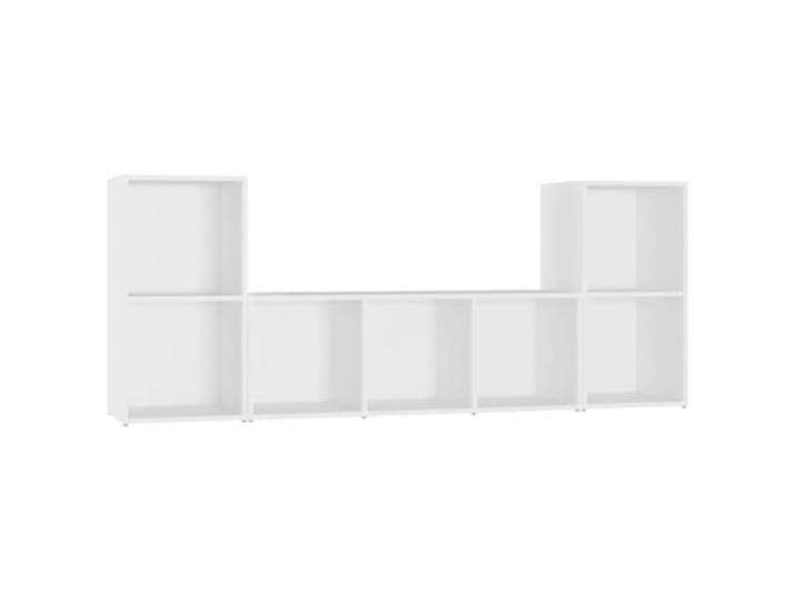 LKJephalotrope 3-tlg. TV-Schrank-Set Weiß Holzwerkstoff Flexibles 3er Set für Wohnzimmer und Schlafzimmer, waagerecht oder senkrecht aufstellbar mit viel Stauraum.