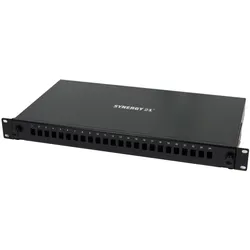 Synergy 21 LWL-Patchpanel für 24xLC-Duplex-Buchsen, 19"/1HE, ohne LC-Kupplungen, Schwarz, Server Zubehör, Schwarz