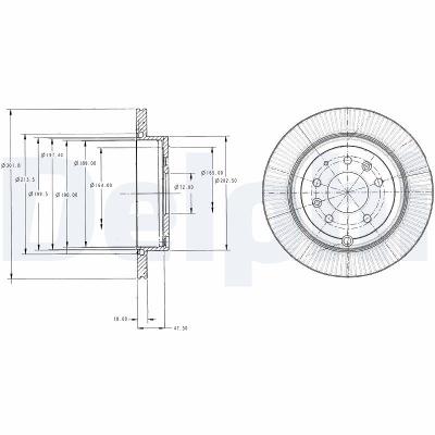 Delphi Bremsscheibe [Hersteller-Nr. BG4336] für Mazda, Ford Usa