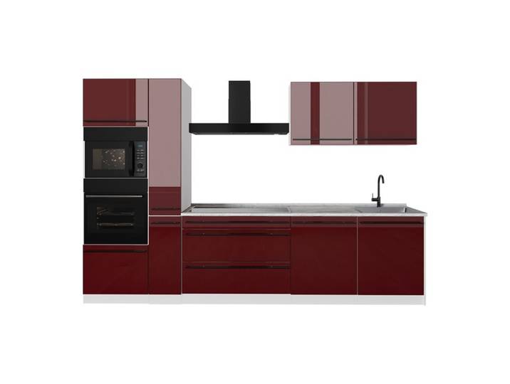 Cuisine R-Line 310cm sans plan de travail Rouge brillant/Blanc Vicco 66456